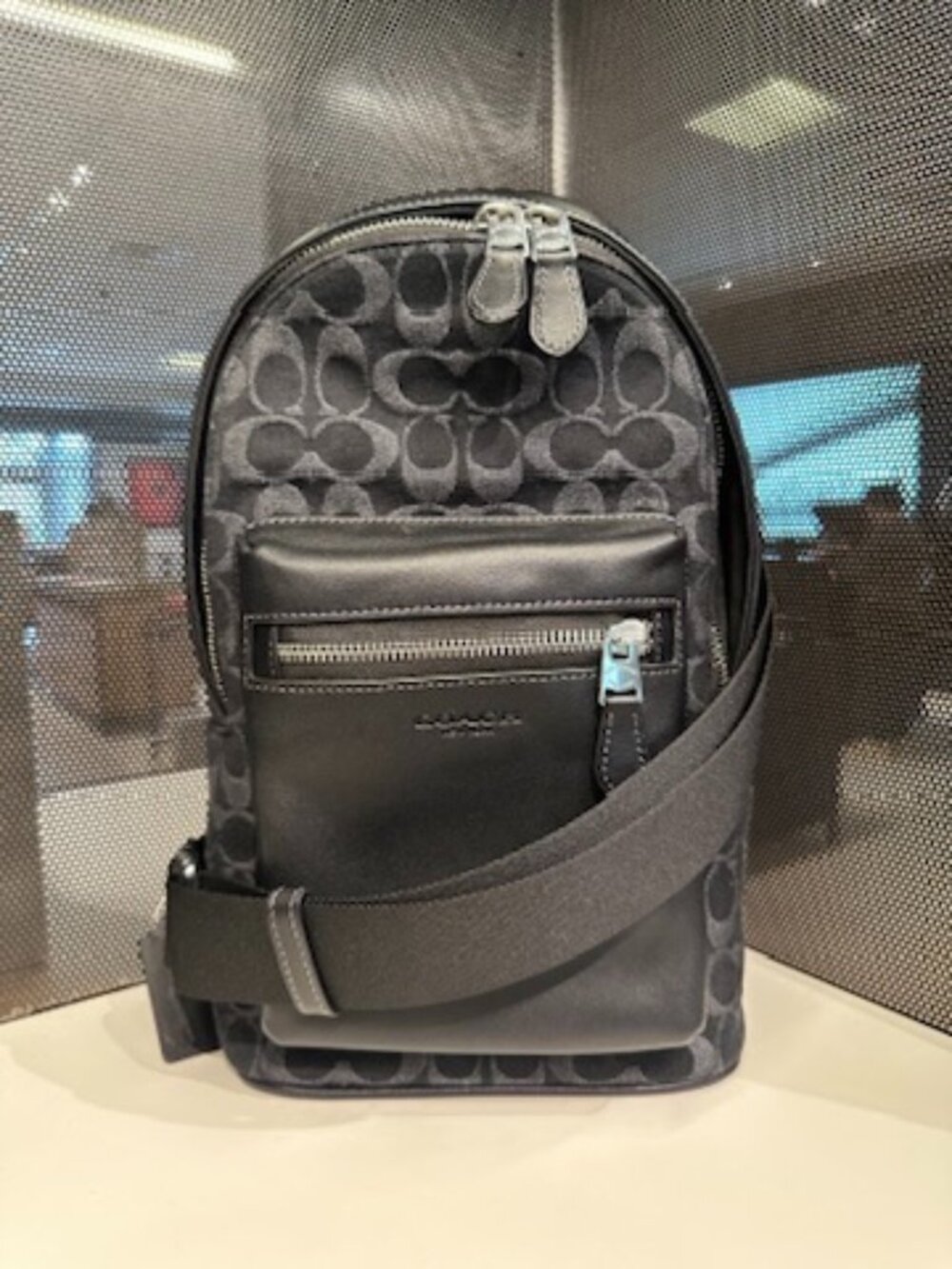NWT! Rare! Coach CDC50 Men's Bag West Pack In Signature Denim Black/Silver